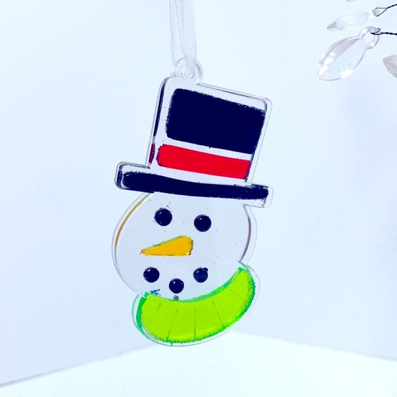 Snowman lucite ornament - Picture 3 of 14